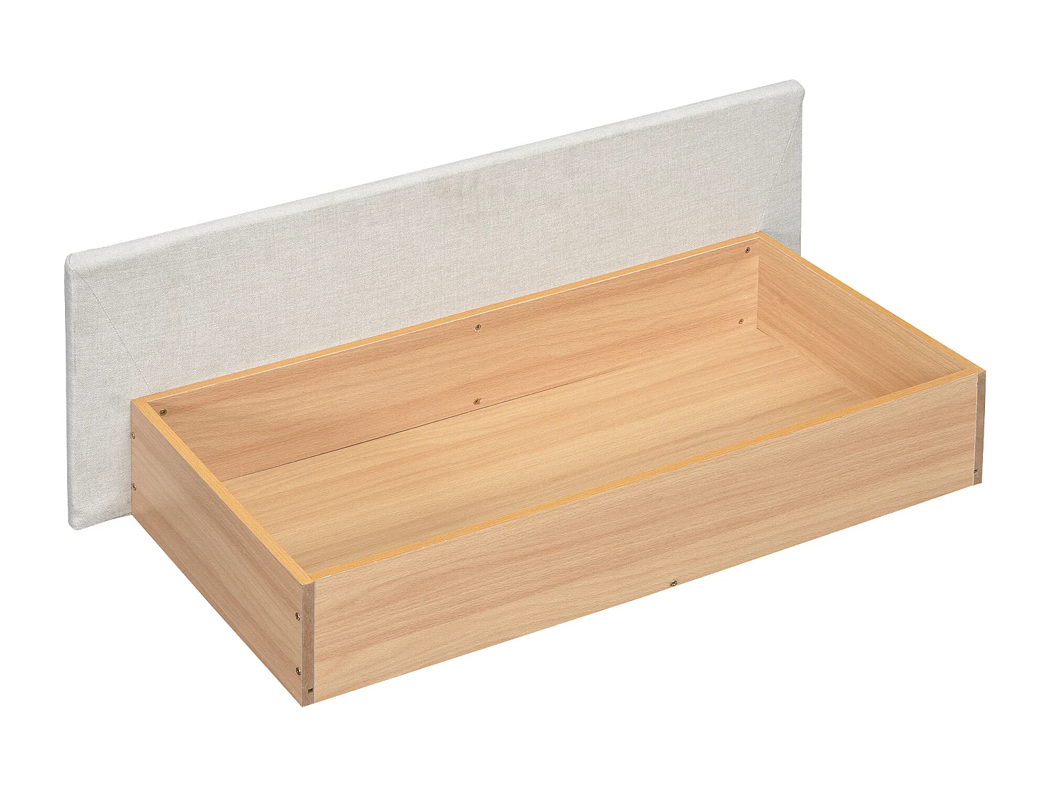 Lit avec rangements 140 x 200 cm Sans matelas Eclairage d'ambiance avec télécommande Tiroirs avec USB Rangement intégré Linge de maison Beige