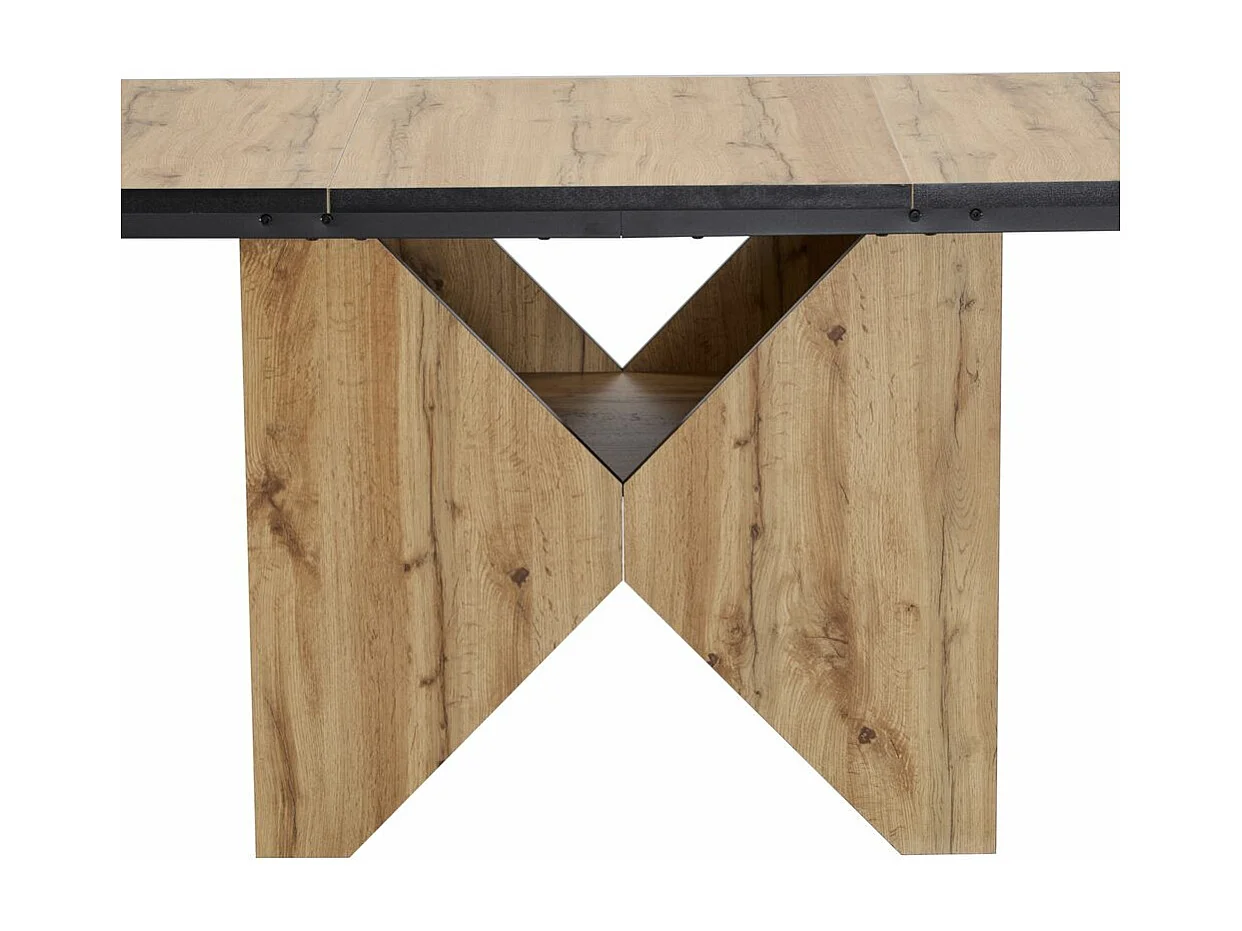 Table de salle à manger pour 4-6 personnes conception unique des pieds de table Table de cuisine moderne en bois Marron clair