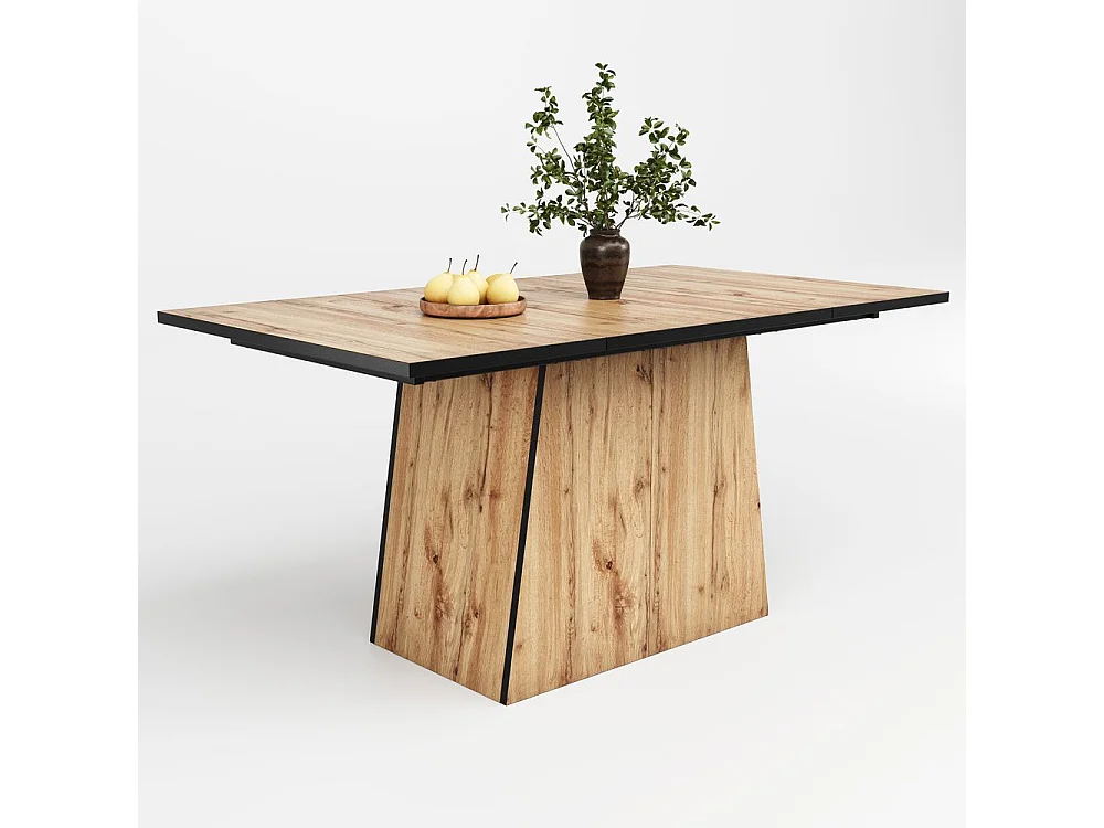 Table de salle à manger pour 4-6 personnes Table de cuisine moderne en bois table de bistrot non amovible Marron clair