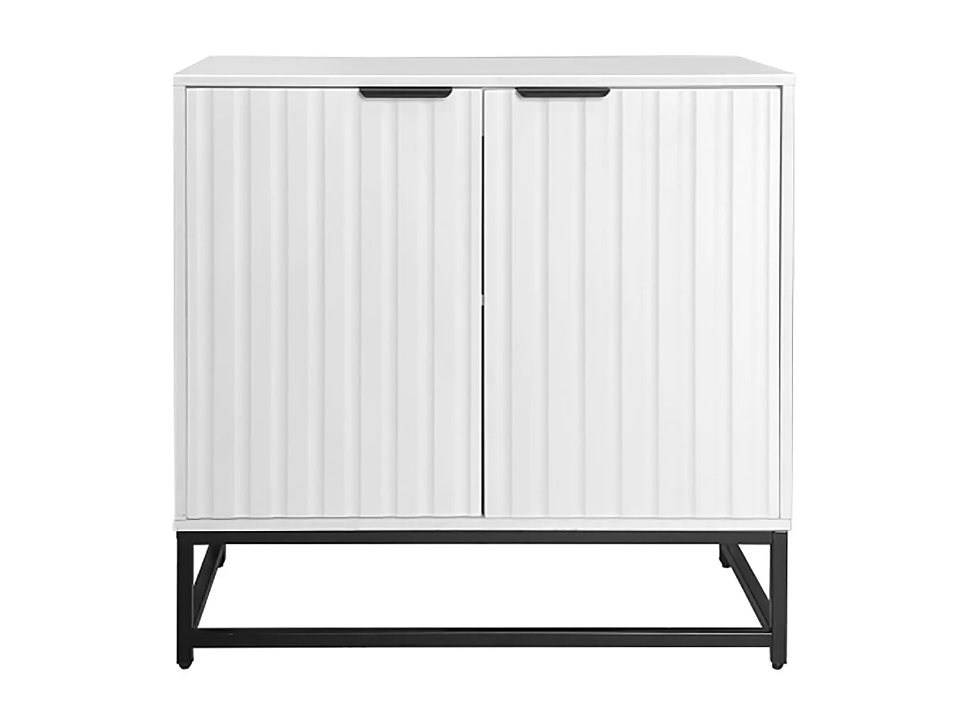 Commode Buffet avec 2 portes en forme de vide blanc