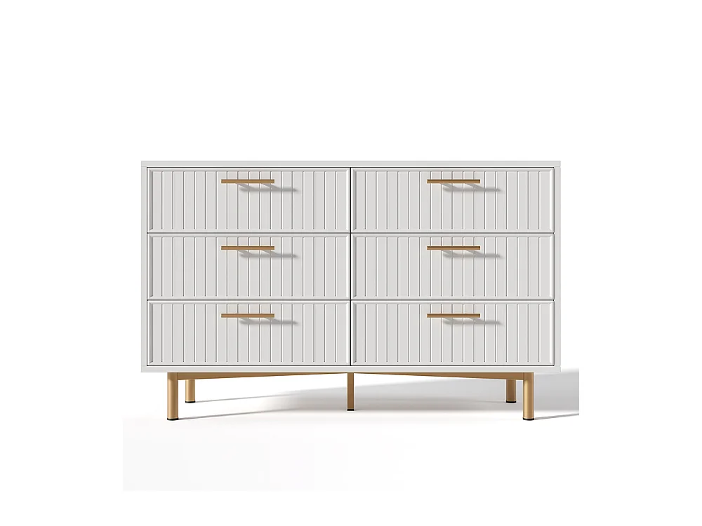 Commode avec 6 tiroirs 120x75x40 cm blanc