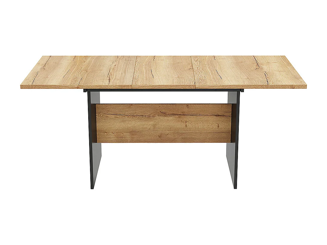 Table de salle à manger extensible Table de salle à manger extensible convient pour 4-6 personnes veinure du bois Noyer foncé