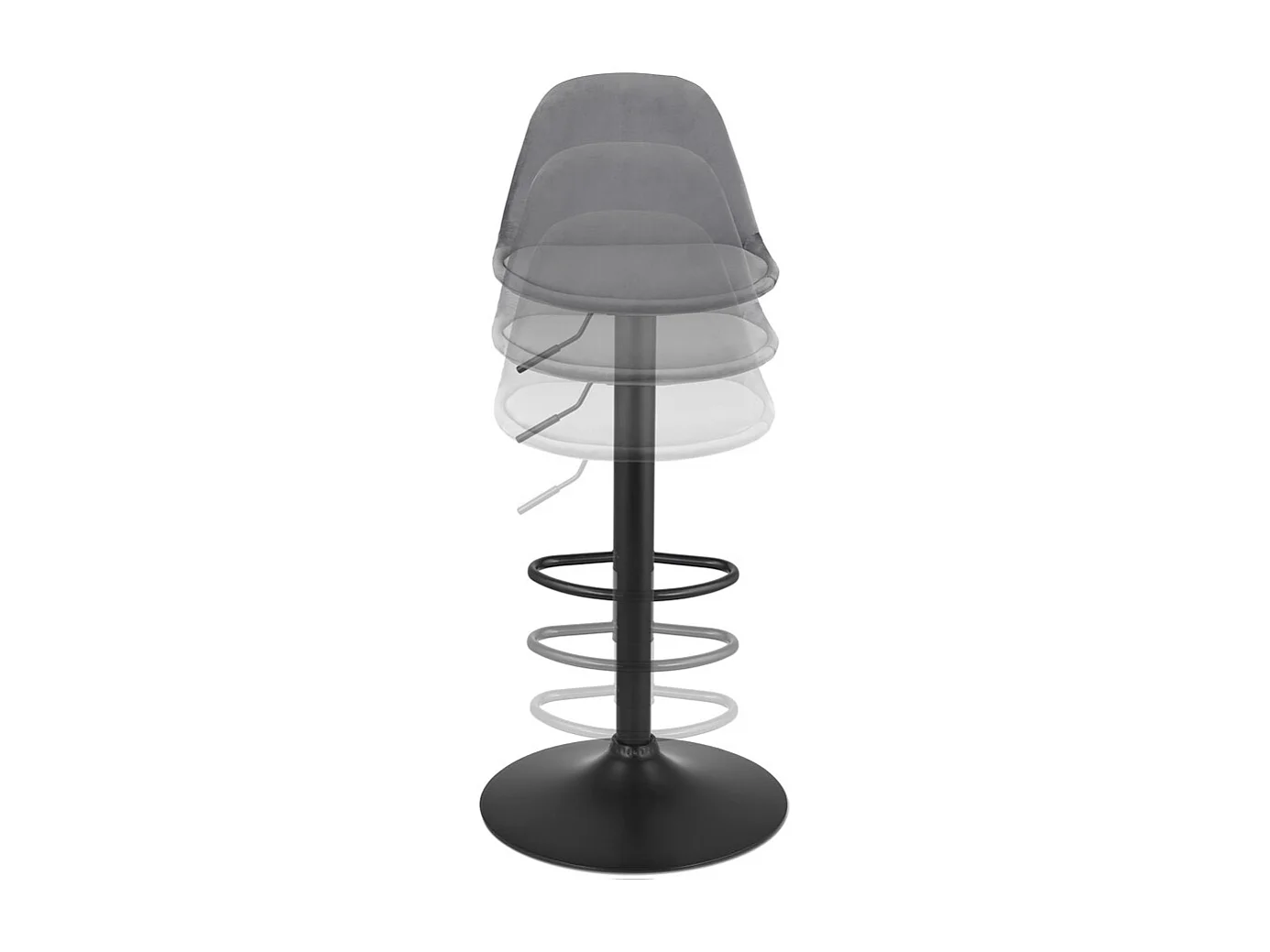 Verstellbarer Hocker - FINLEY - grijs - 45x45x87-107 cm