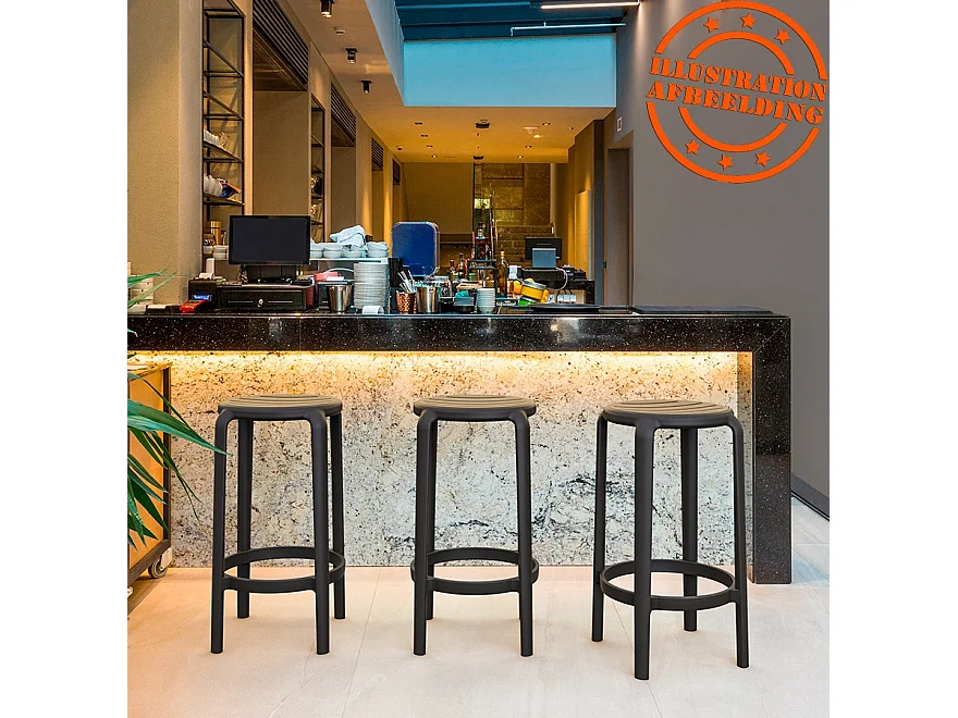 Mittelhoher Gartenhocker - PEYA - grau - 36x36x65 cm