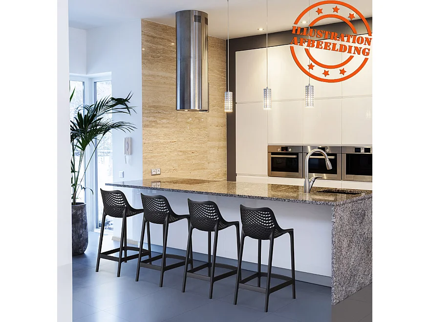 Snackhocker - BROZER - Schwarz - 44x51x95 cm