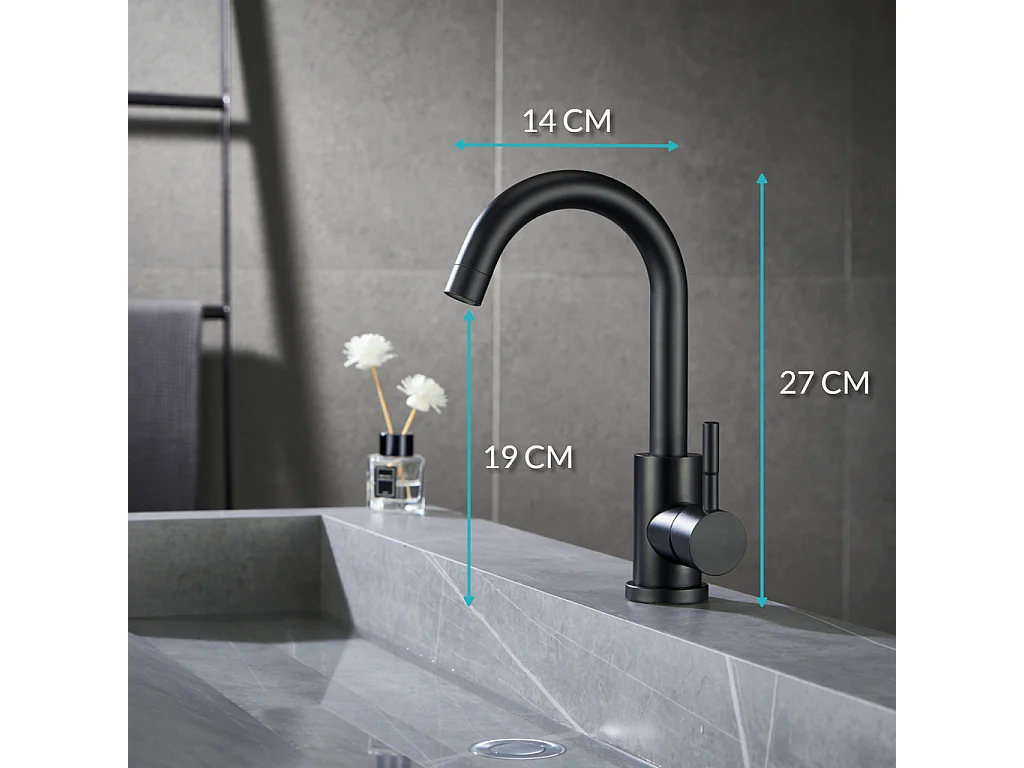 Croom Wastafelmengkraan Hytex mat zwart