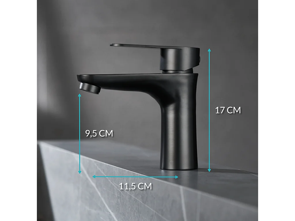 Croom Wastafelmengkraan Stytex mat zwart