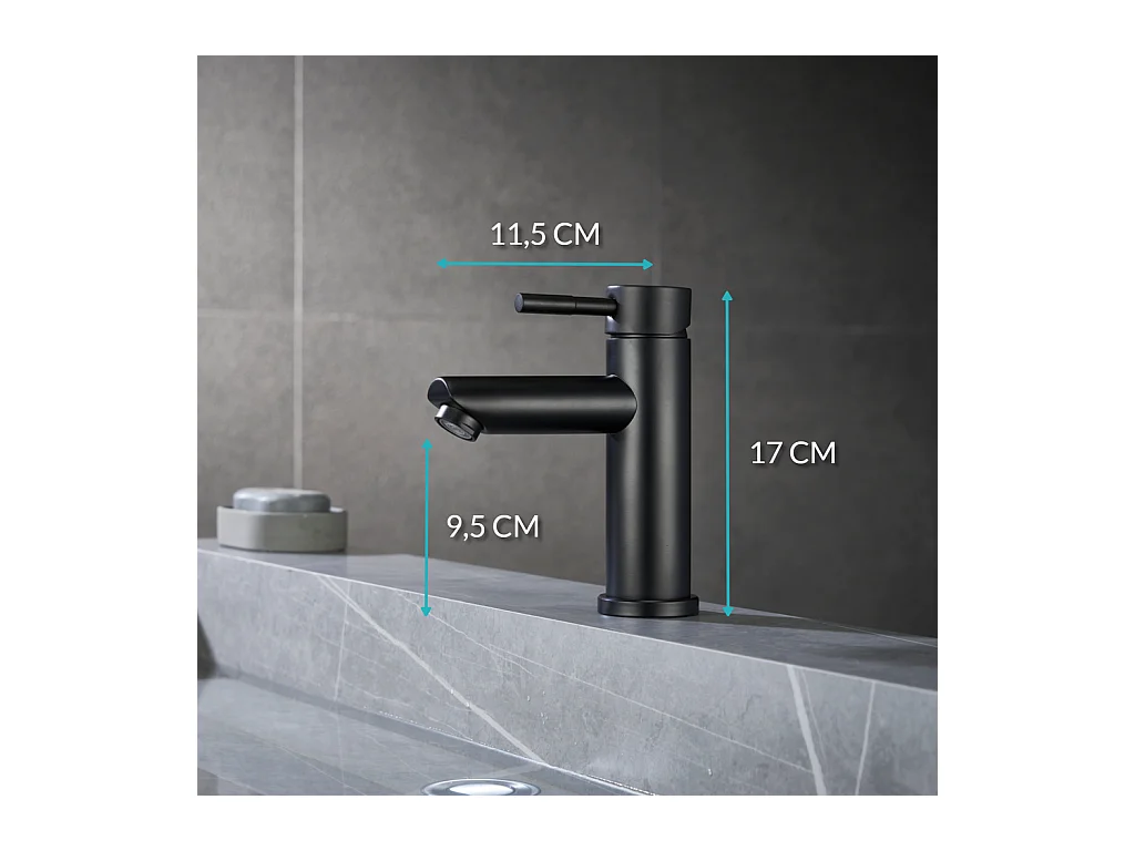 Croom Wastafelmengkraan Hyvex mat zwart