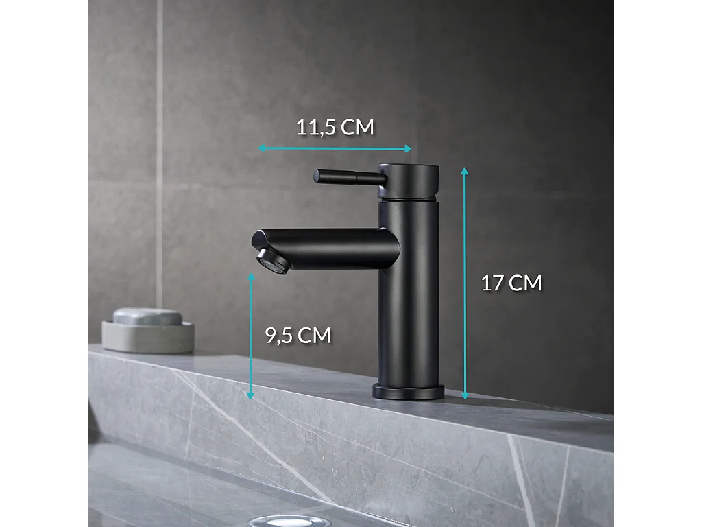 Croom Wastafelmengkraan Hyvex mat zwart