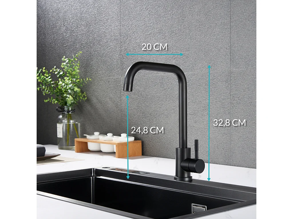 Croom keukenmengkraan Slyvex mat zwart
