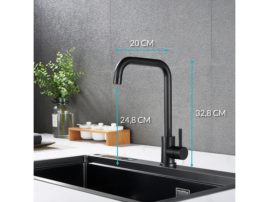 Croom keukenmengkraan Slyvex mat zwart