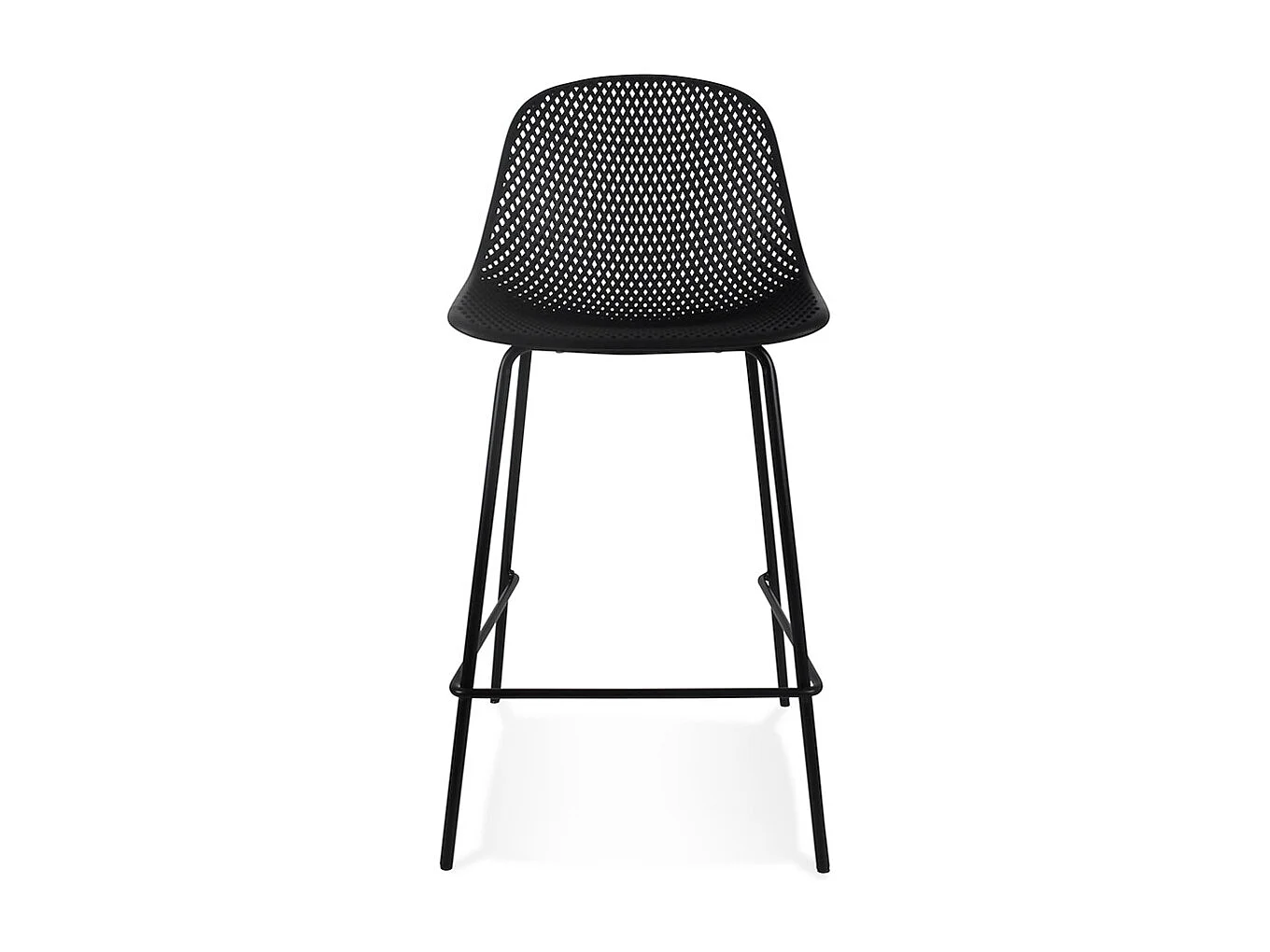 Mittelhoher perforierter Snackhocker - LOKI - Schwarz - 47x48,5x96 cm