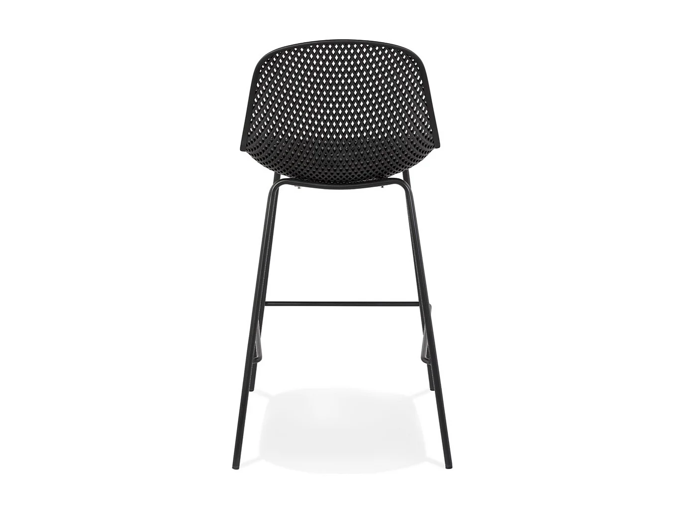 Mittelhoher perforierter Snackhocker - LOKI - Schwarz - 47x48,5x96 cm