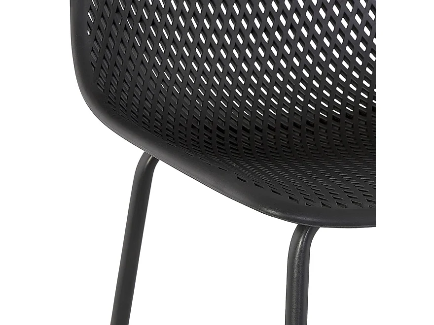 Mittelhoher perforierter Snackhocker - LOKI - Schwarz - 47x48,5x96 cm