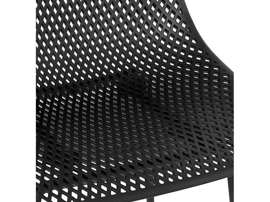 Mittelhoher perforierter Snackhocker - LOKI - Schwarz - 47x48,5x96 cm