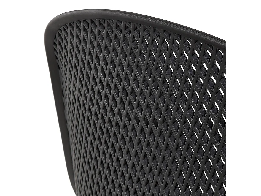 Mittelhoher perforierter Snackhocker - LOKI - Schwarz - 47x48,5x96 cm