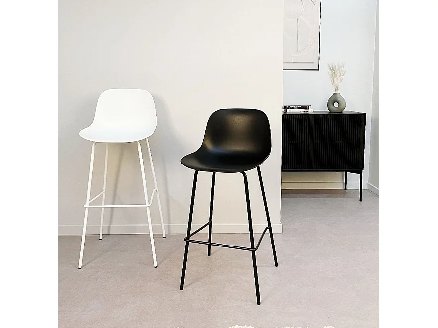 Barhocker - GRANO - zwart - 47,5x42,5x100 cm