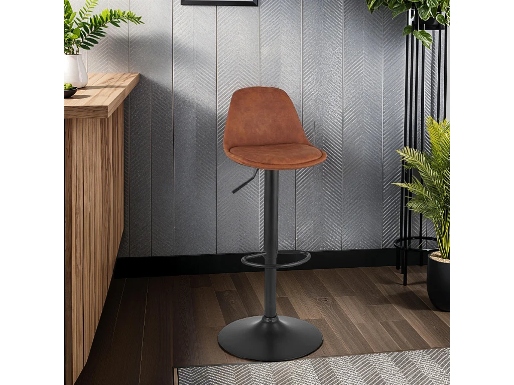 Verstellbarer Hocker - CROUPION - braun - 45x45x87-107 cm