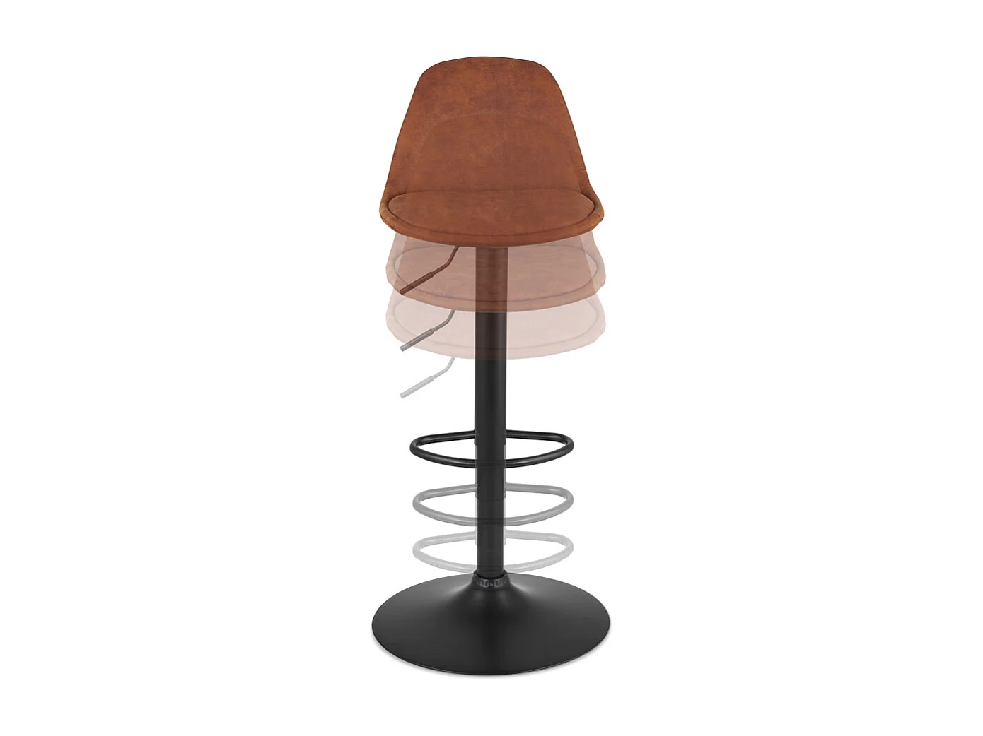 Verstellbarer Hocker - CROUPION - braun - 45x45x87-107 cm