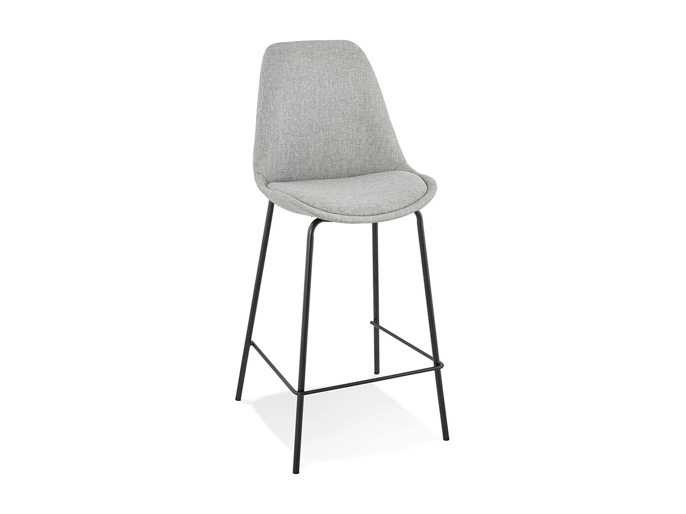 Tabouret de Bar en Tissu "Erich" 105cm Gris & Noir
