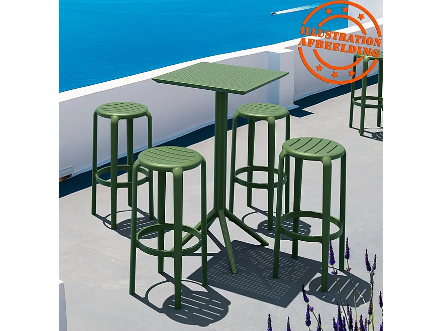 Barhocker für den Innen- und Außenbereich - PEYA - zwart - 36x36x75 cm