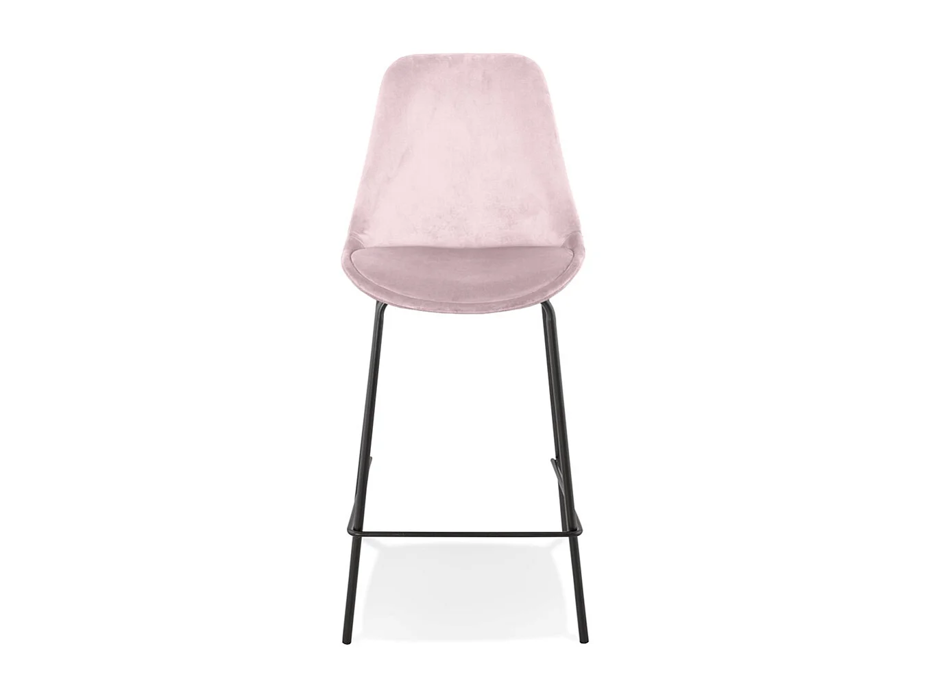 Tabouret de Bar en Velours "Lon" 105cm Rose