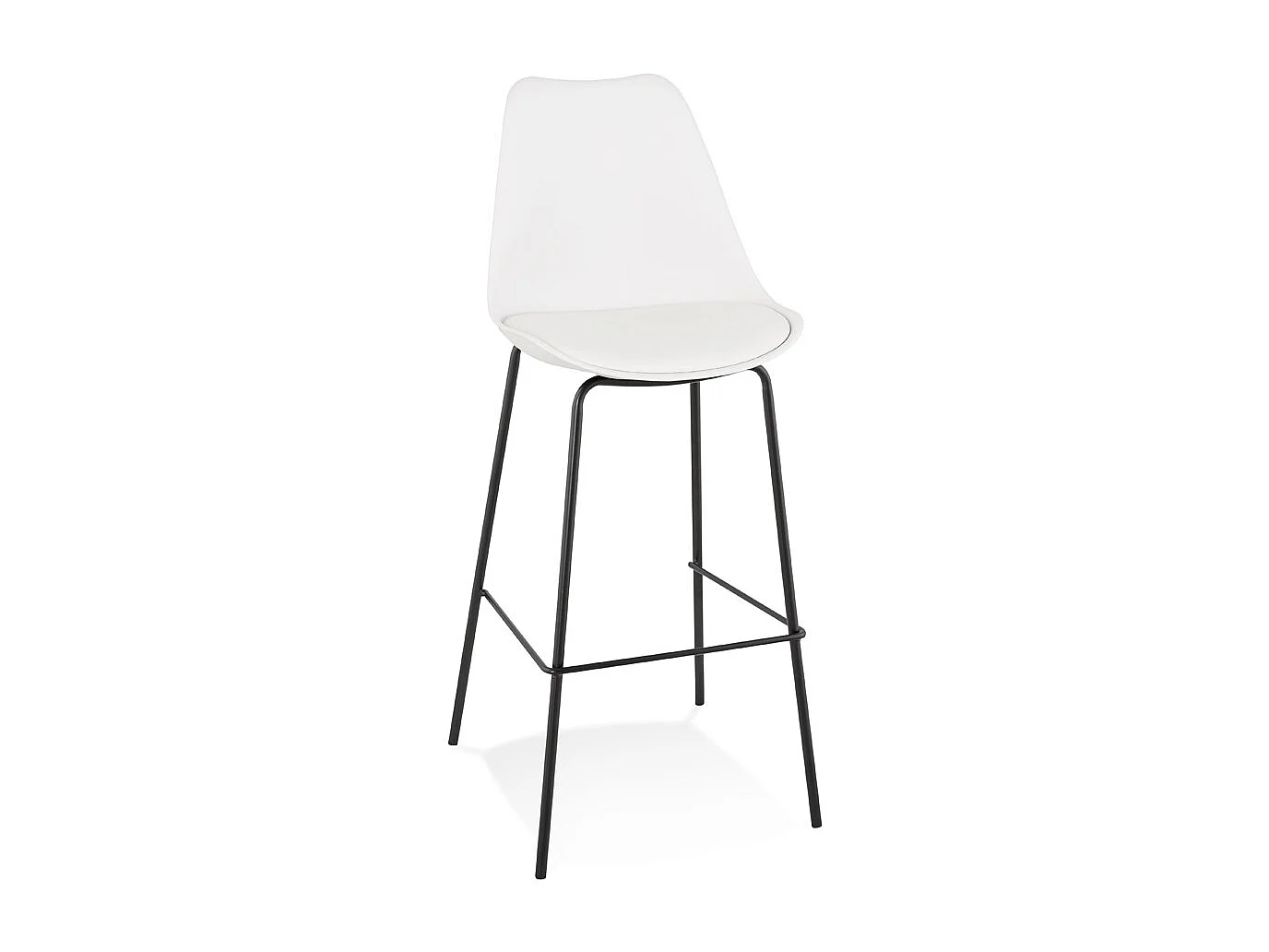 Tabouret de Bar Design "Mitchell" 115cm Blanc & Noir