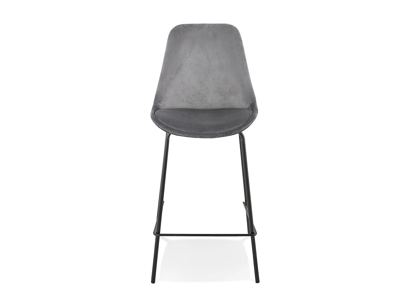 Tabouret de Bar en Velours "Lon" 105cm Gris