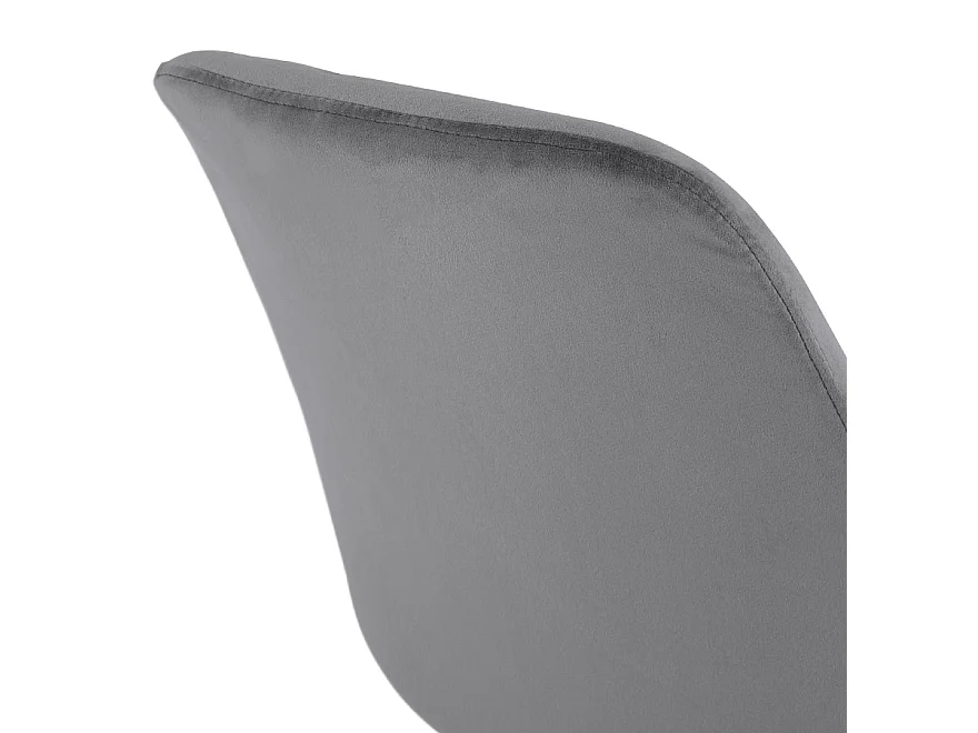 Tabouret de Bar en Velours "Lon" 105cm Gris