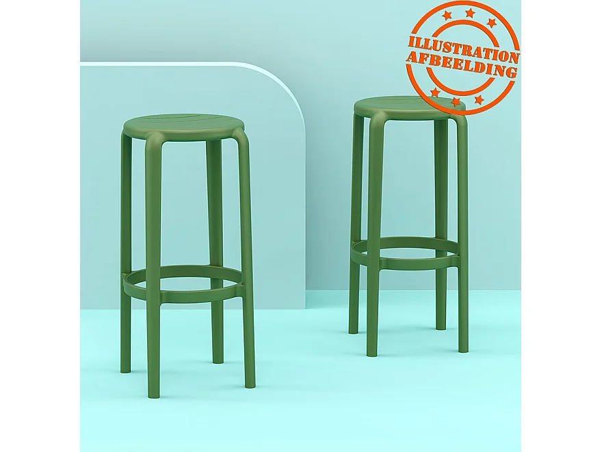 Barhocker für den Innen- und Außenbereich - PEYA - rood - 36x36x75 cm