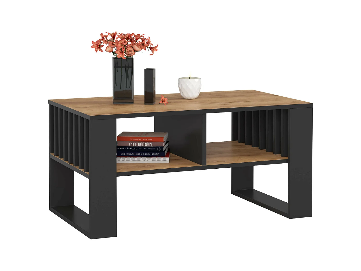 Couchtisch ROCKFORD Craft Eiche 92 cm mit schwarzem Fußrahmen B92xH53xT45 cm