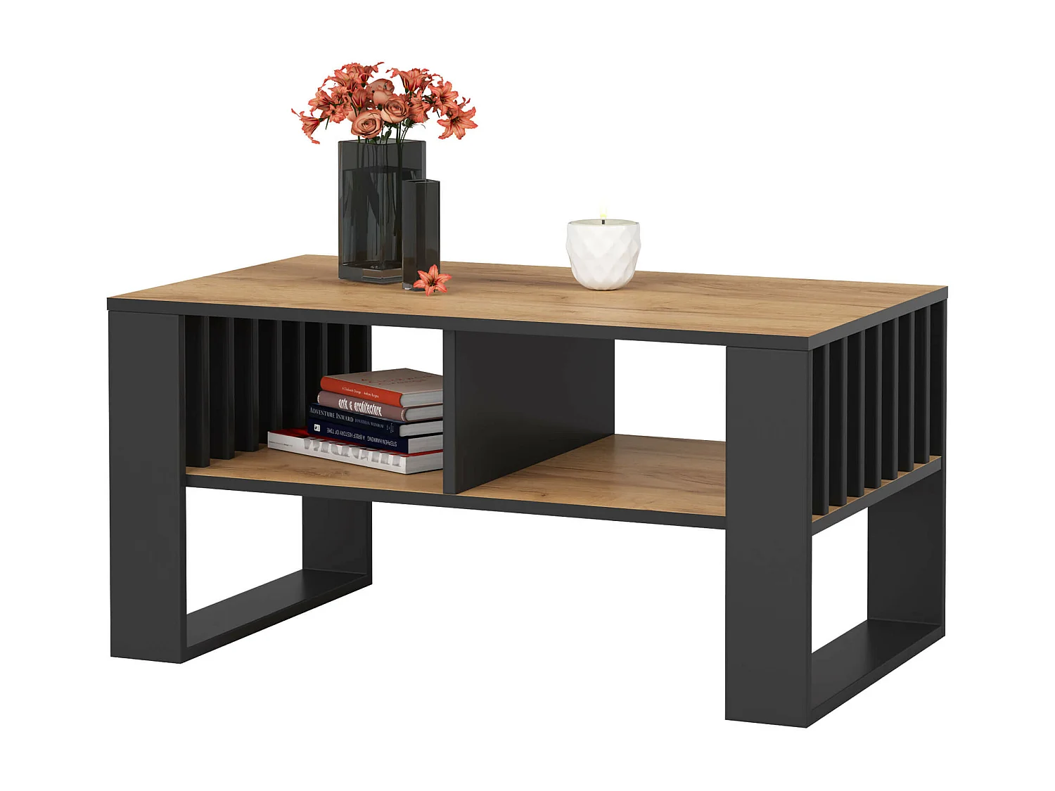 Couchtisch ROCKFORD Craft Eiche 92 cm mit schwarzem Fußrahmen B92xH53xT45 cm