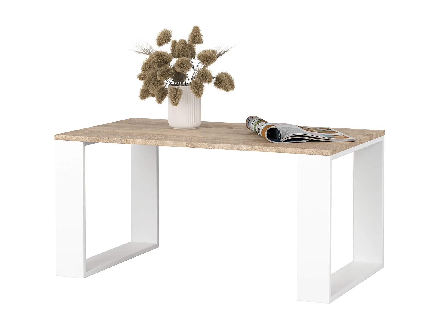 Salontafel Koffietafel NOX / Sonoma Eik - Wit / 92x45x53 cm