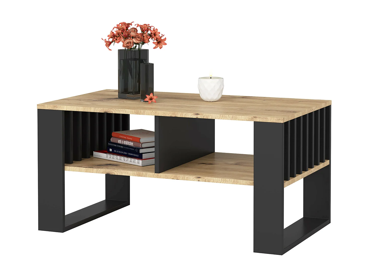 Rockford Salontafel in Artisan Eiken en Zwart - Stijlvol en Functioneel Design