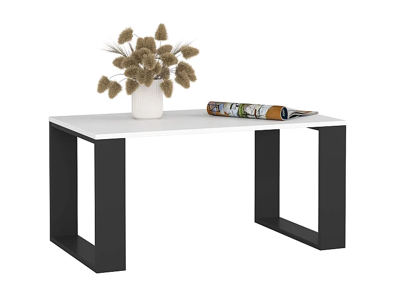 Salontafel Koffietafel NOX / Wit - Zwart / 92x45x53 cm
