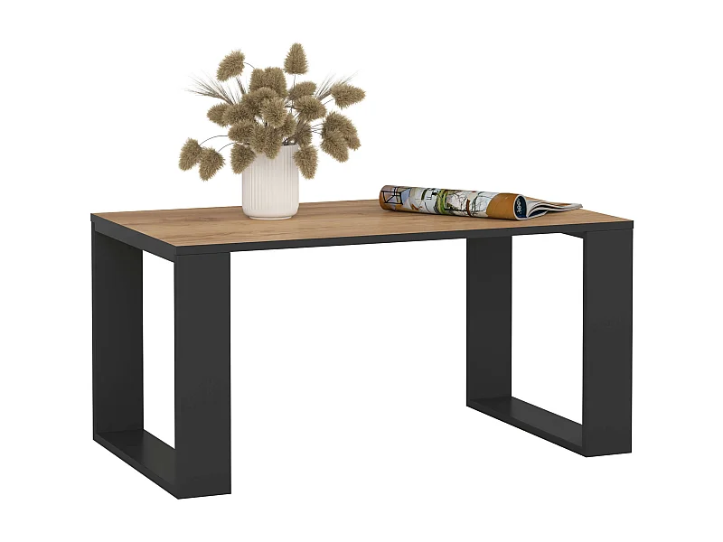 Couchtisch NOX Craft Eiche 92 cm mit schwarzem Fußrahmen B92xH53xT45 cm