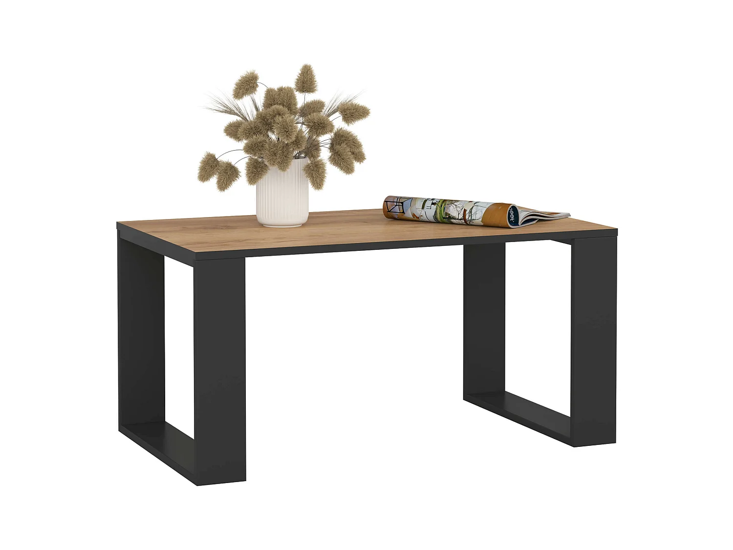 Table basse AKORD NOX Chêne Craft 92 cm pieds Noirs 92x53x45 cm