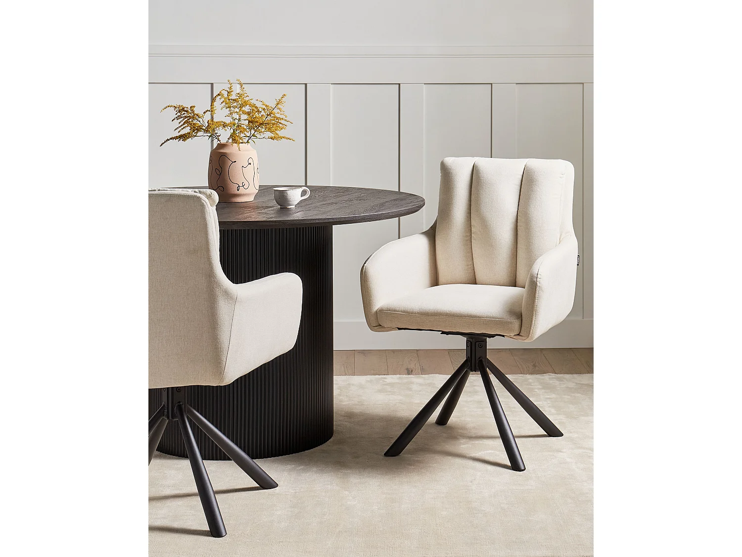 Lot de 2 chaises de salle à manger SARDOAL Tissu Beige