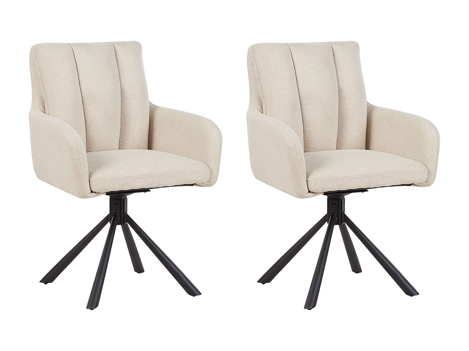 Lot de 2 chaises de salle à manger SARDOAL Tissu Beige