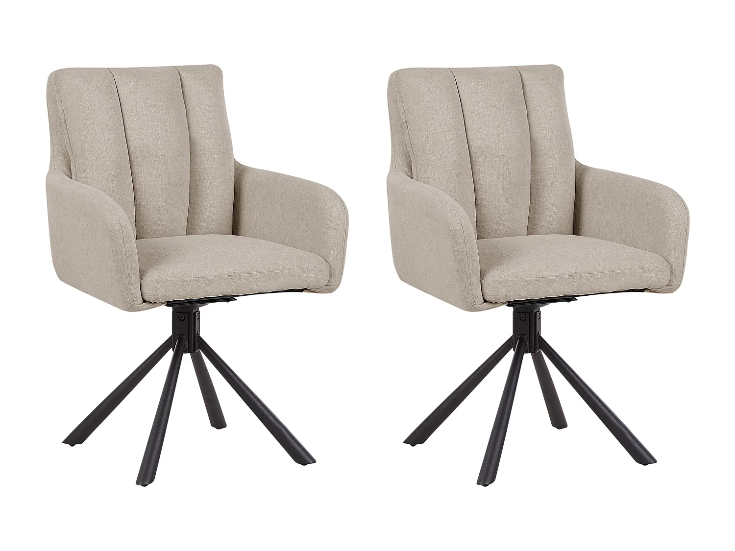Esszimmerstuhl 2er Set Stoff beige/taupe gepolstert drehbar Metallbeine Sardoal