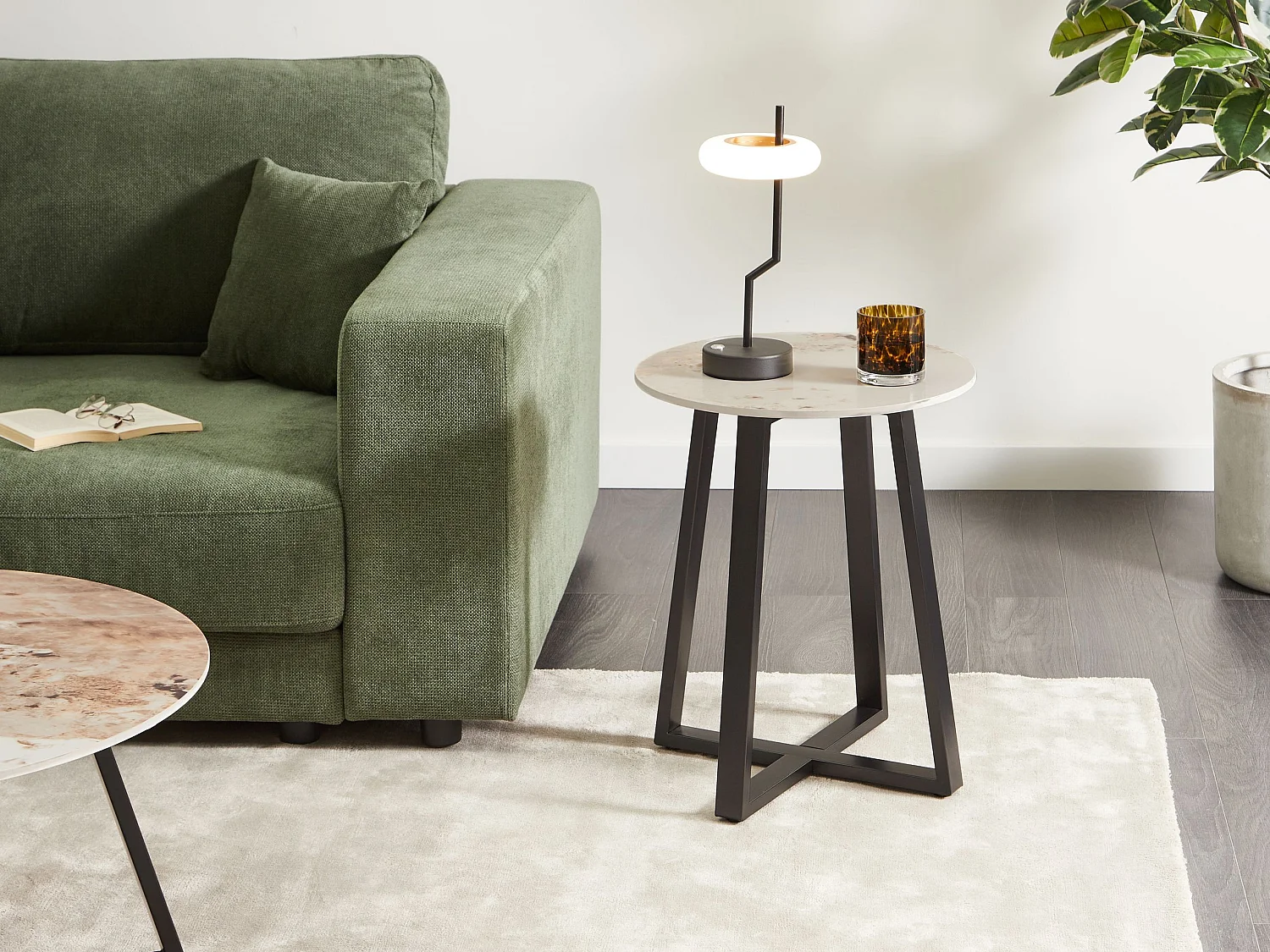 Stolik pomocniczy IVINS Ceramika Czarny