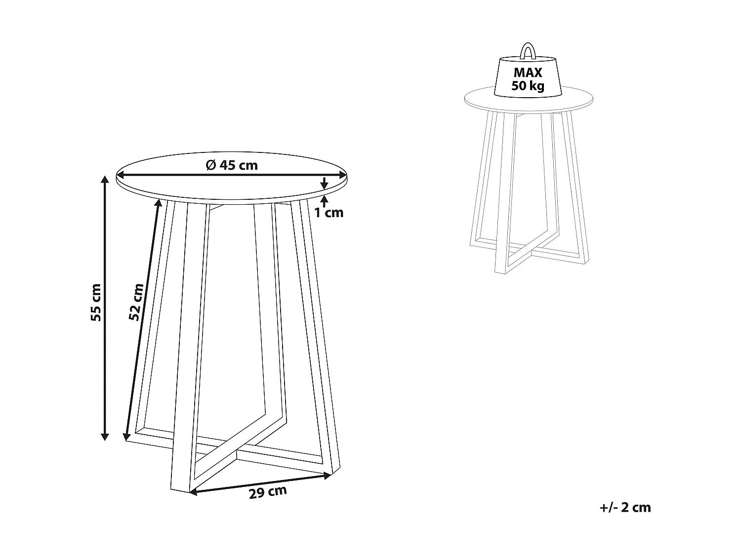 Stolik pomocniczy IVINS Ceramika Czarny