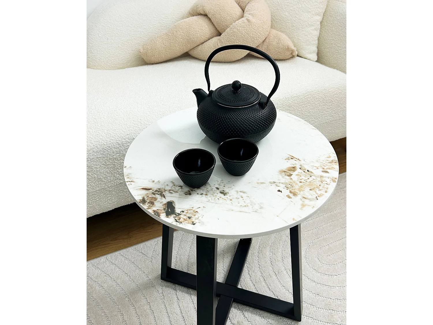 Table d'appoint IVINS Céramique Noir