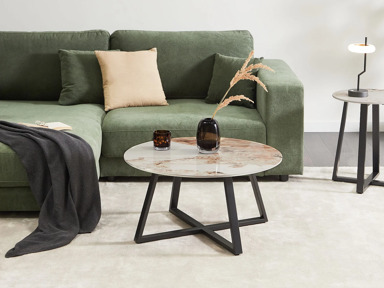 Table basse IVINS Céramique Marbre blanc