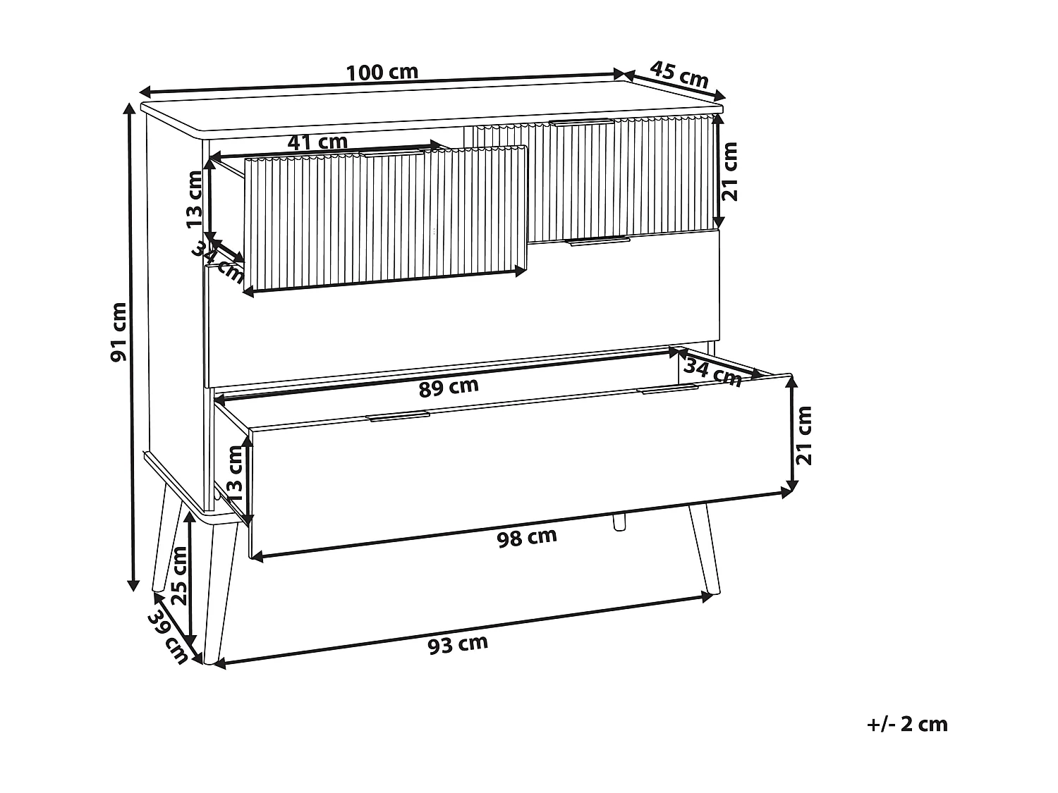 Commode à 4 tiroirs TIMMINS Bois de pin Marron