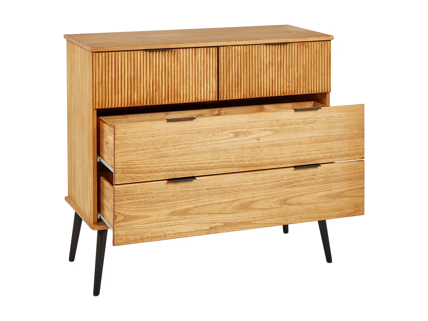 Commode à 4 tiroirs TIMMINS Bois de pin Marron