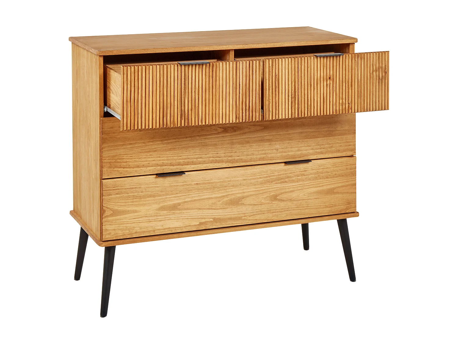 Commode à 4 tiroirs TIMMINS Bois de pin Marron