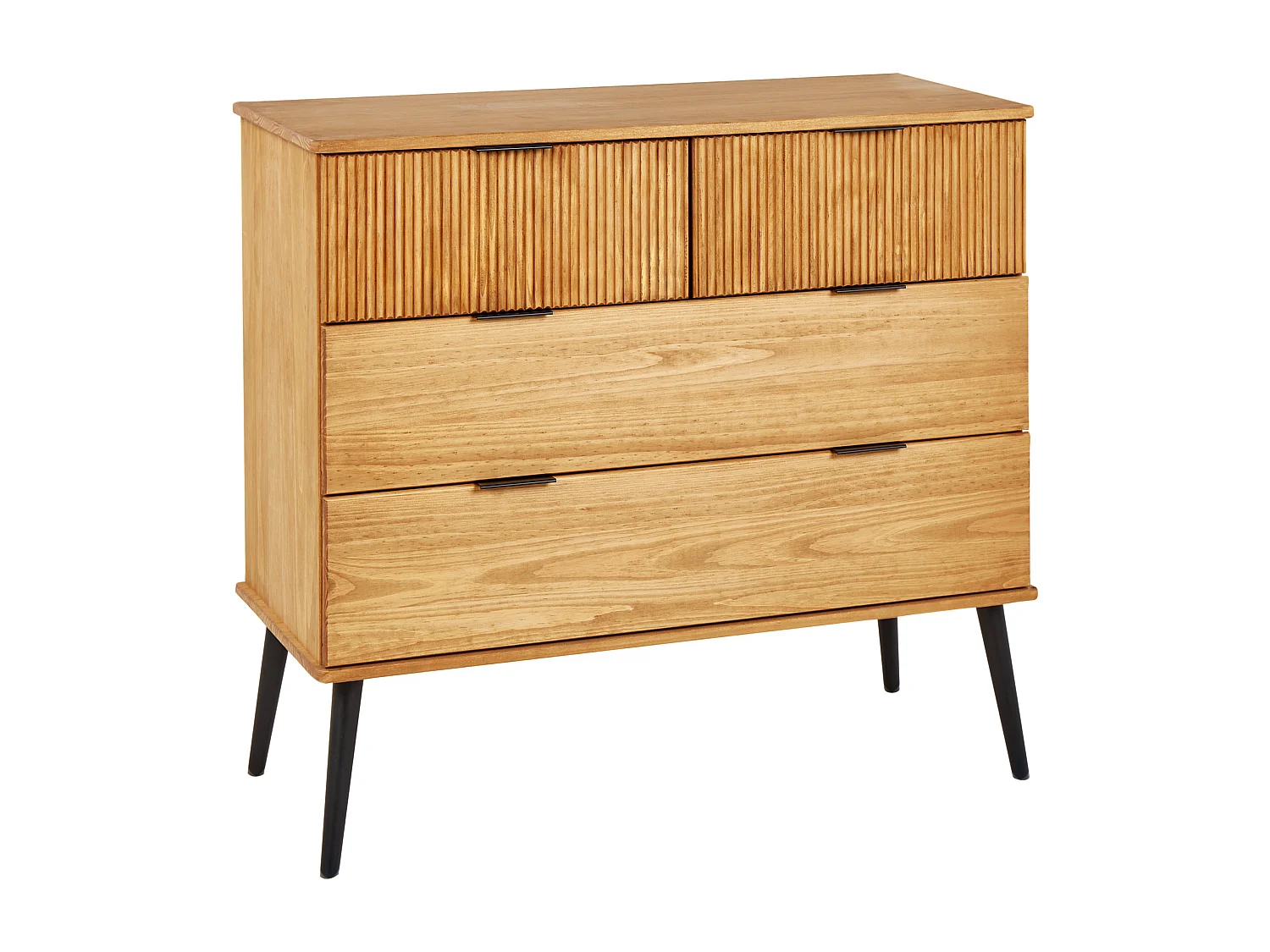 Commode à 4 tiroirs TIMMINS Bois de pin Marron