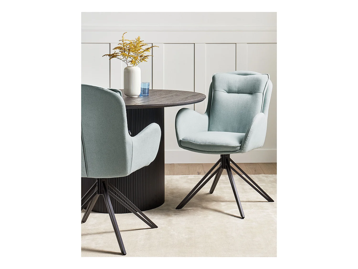 Lot de 2 chaises de salle à manger AVELAR Vert menthe