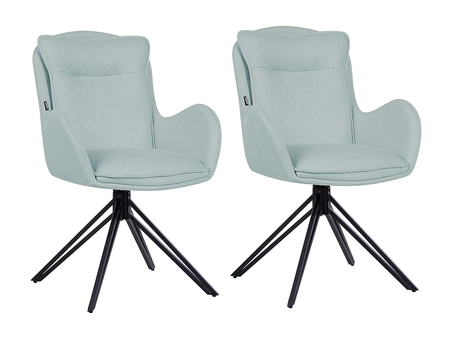 Lot de 2 chaises de salle à manger AVELAR Tissu Bleu clair
